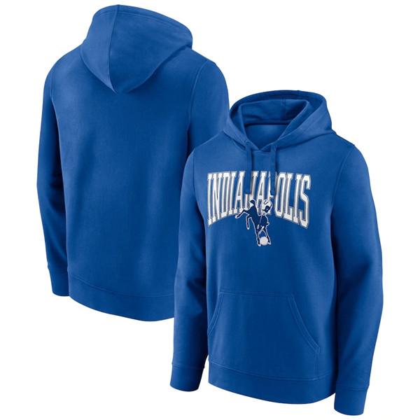 Men's Indianapolis Colts Royal Gridiron Classics Campus Standard Pullover Hoodie